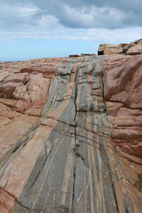 Scenic view of rock formation against sky