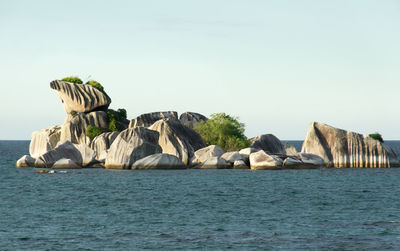 Panoramic view of sea against clear sky