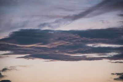 Scenic view of cloudy sky at sunset