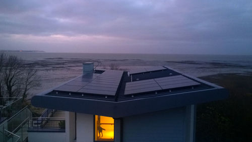 View of sea against cloudy sky