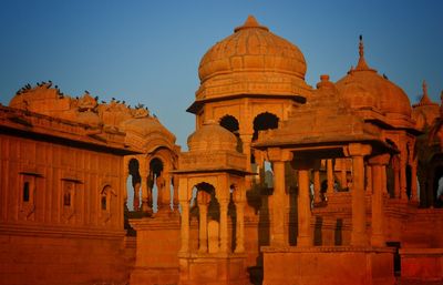 Low angle view of historical building against clear sky