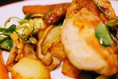 Close-up of seafood in plate