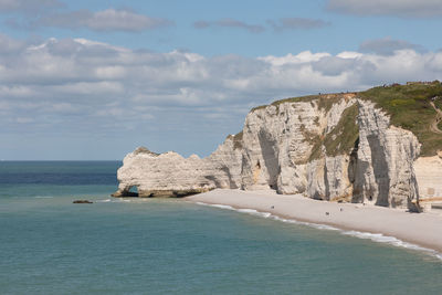 Scenic view of beach and sea against sky