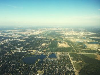 Aerial view of landscape against sky