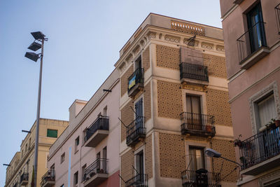 Low angle view of buildings against sky