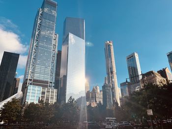 Modern buildings in downtown new york city against sky