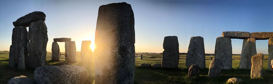 Panoramic shot of field against sky