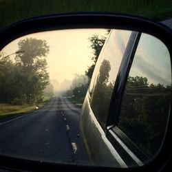 Road seen through car windshield