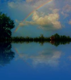 Scenic view of landscape against cloudy sky