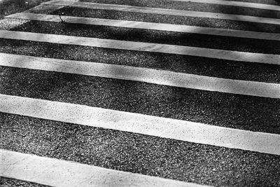 High angle view of zebra crossing on road