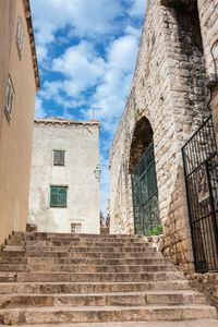 The beautiful steep alleys at the walled old town of dubrovnik