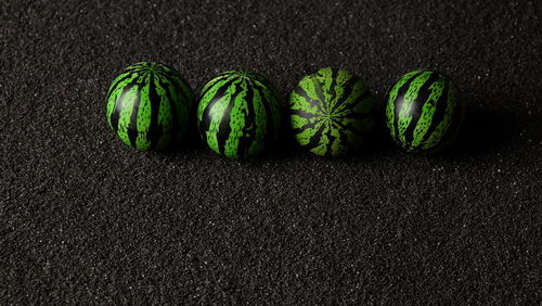 High angle view of bananas against black background