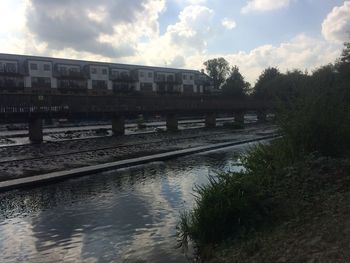 Reflection of buildings in water