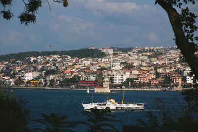 Scenic view of sea and buildings against sky