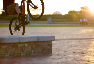 Man riding bicycle