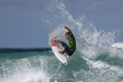 Man surfing in sea