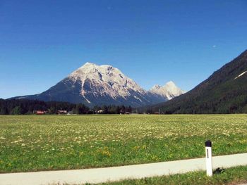 Scenic view of landscape against clear sky