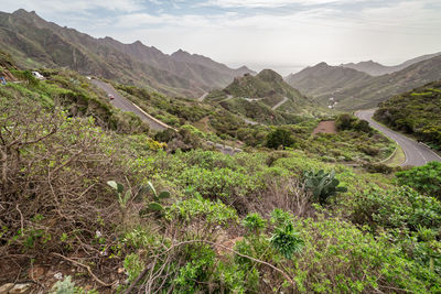 Scenic view of mountains against sky