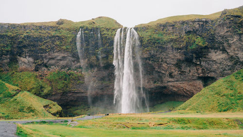 Scenic view of waterfall