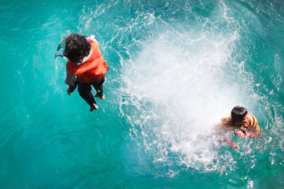 People enjoying in water