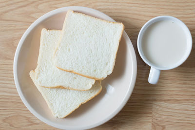 Close-up of breakfast served on table