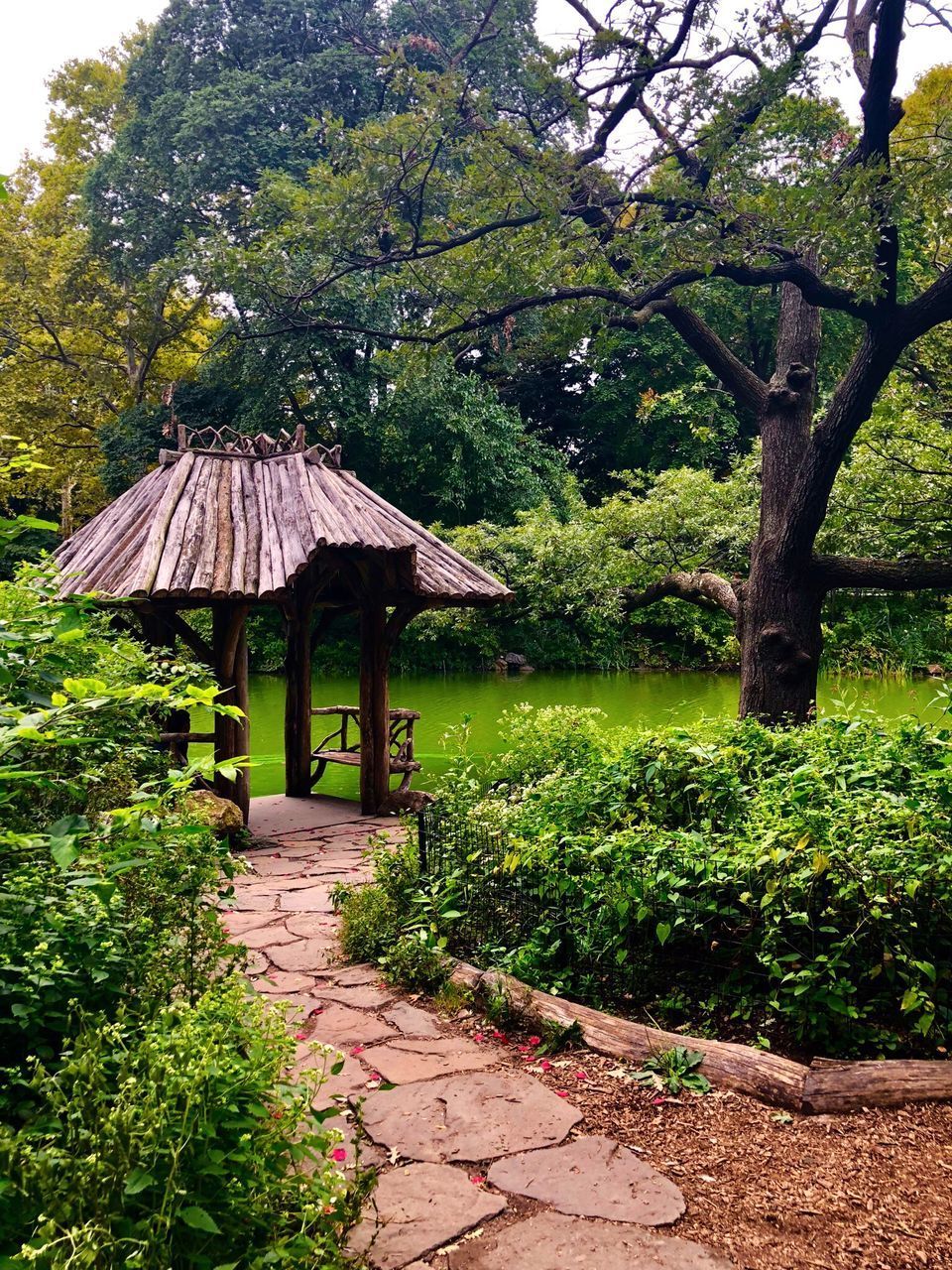 BUILT STRUCTURE IN PARK BY TREES
