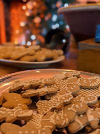 Close-up of cookies on table