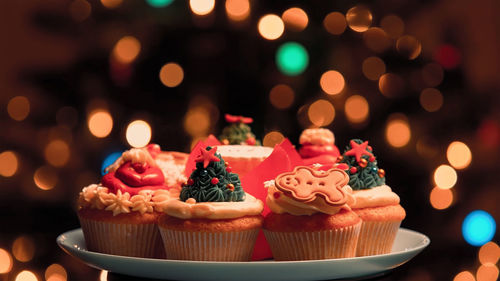 Close-up of cake on table