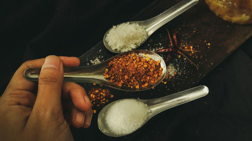 Midsection of person preparing food