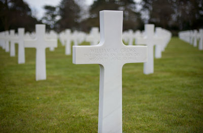 White cross on field