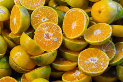 High angle view of fruits for sale in market