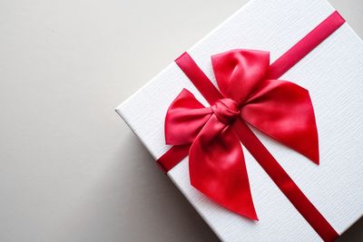 Close-up of red box on white background