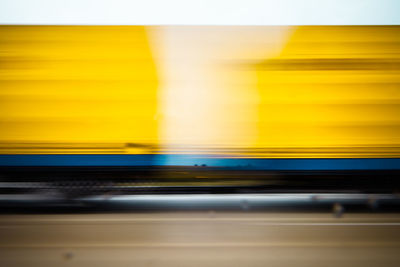 Blurred motion of train in city