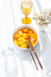 Close-up of food on table