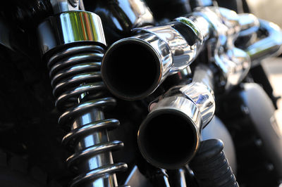 Close-up of motorbike 