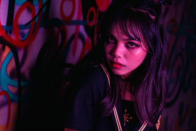 Portrait of beautiful woman at home