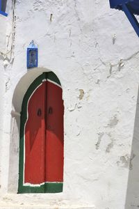 Close-up of red wall