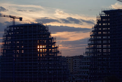 Low angle view of building at construction site