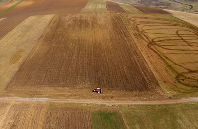 High angle view of agricultural field