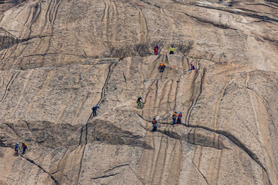 High angle view of rock formations