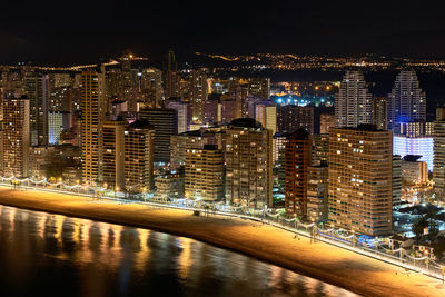 Illuminated city at night