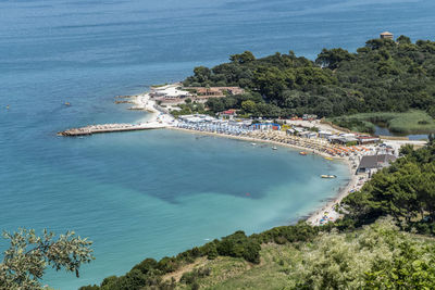 The beach of portonovo in the adriatic sea in italy