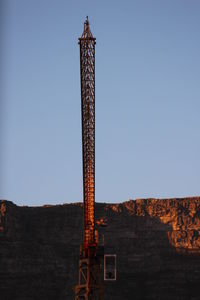 Low angle view of tower against clear sky