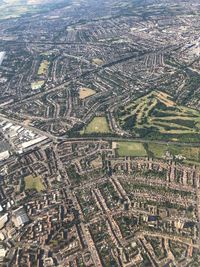 Aerial view of buildings in city