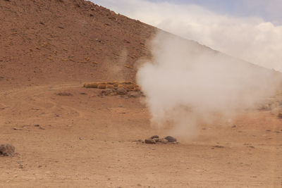 Scenic view of arid landscape