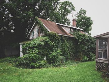 View of house with trees in background