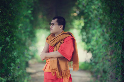 Side view of a man looking away