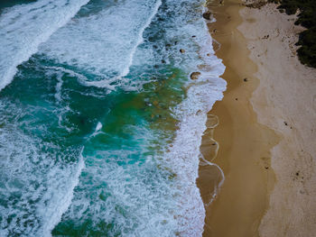 Aerial view of sea waves