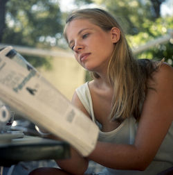 Close-up of young woman