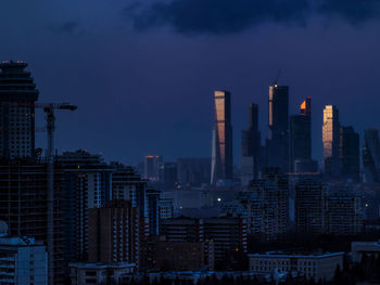 High angle view of city against sky